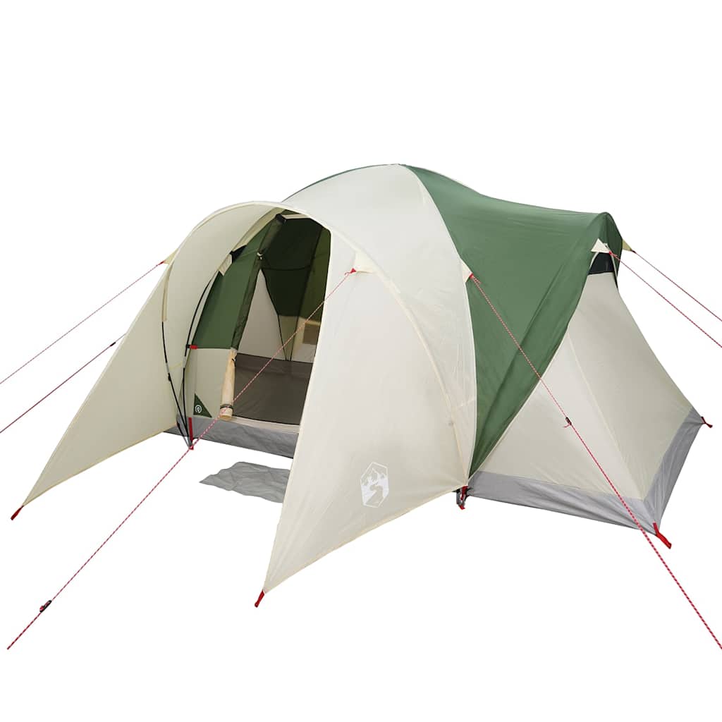 Tenda familiar em cúpula para 6 pessoas impermeável verde