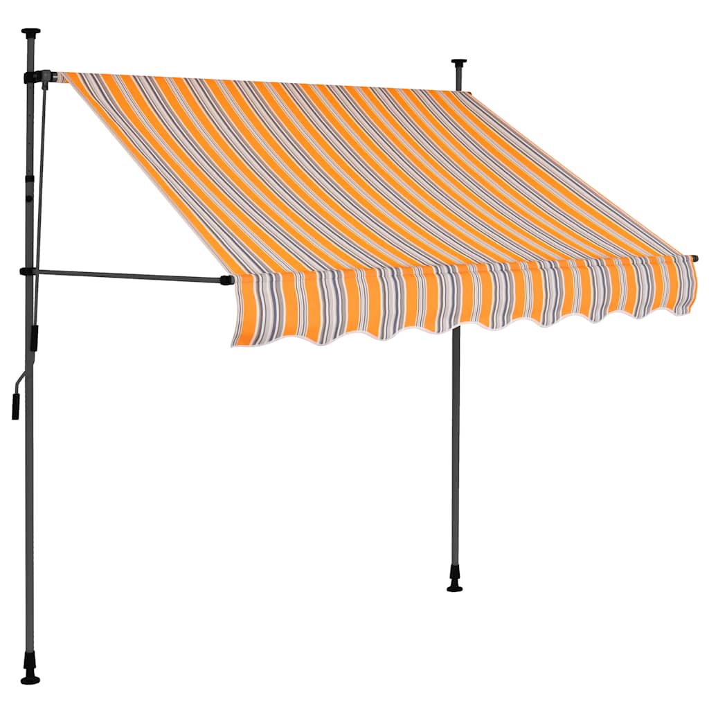 Toldo retrátil manual com LED 100 cm amarelo e azul