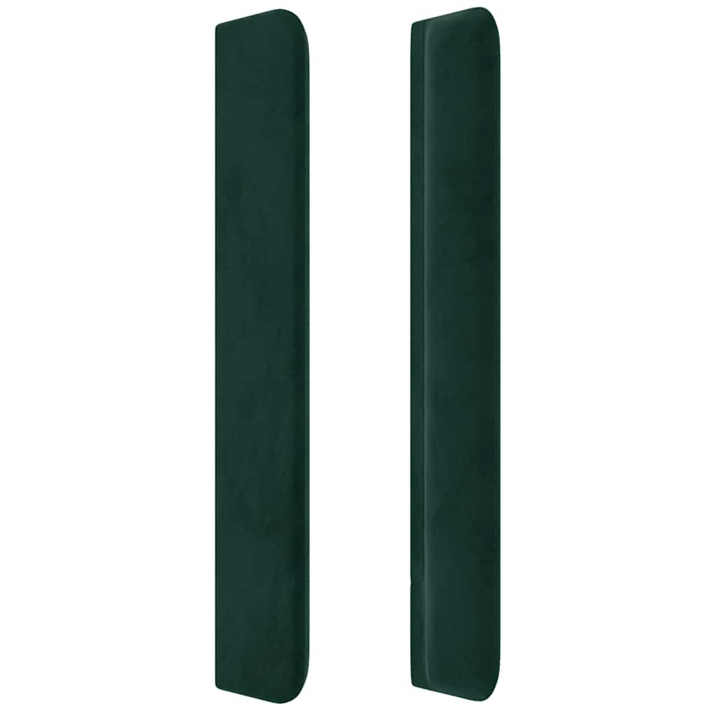 Cabeceira cama c/ abas veludo 93x16x118/128 cm verde-escuro