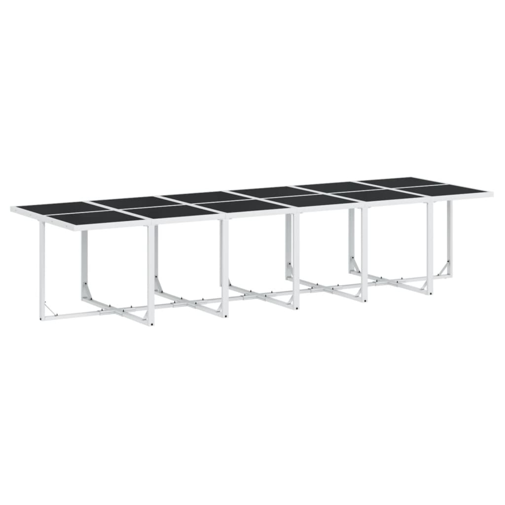 17 Pcs conj. de jantar p/ jardim c/ almofadões textilene branco