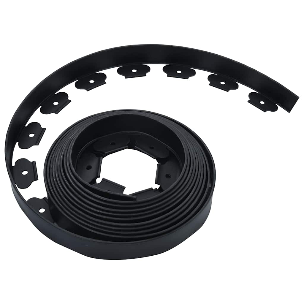 Borda de relvado flexível com 30 pinos 10 m 5 cm