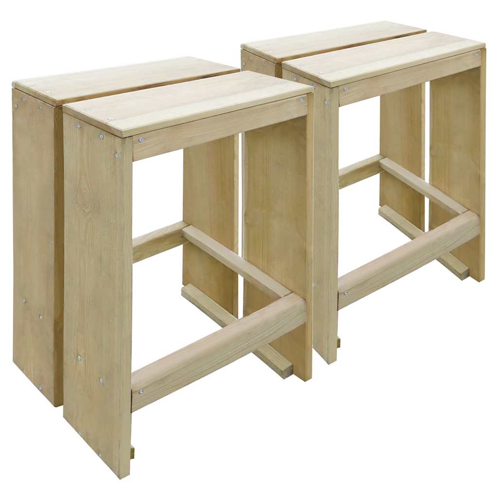3 Pcs conjunto de bar para jardim pinho impregnado