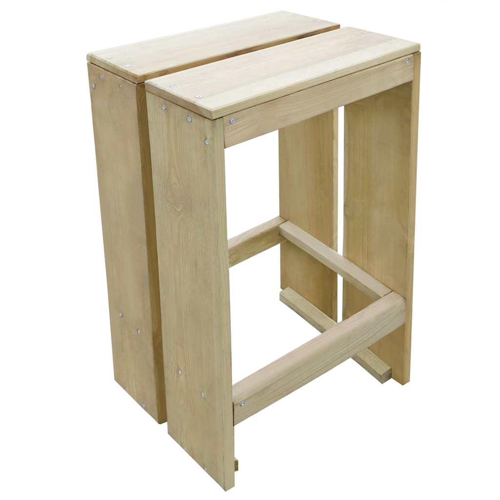 3 Pcs conjunto de bar para jardim pinho impregnado