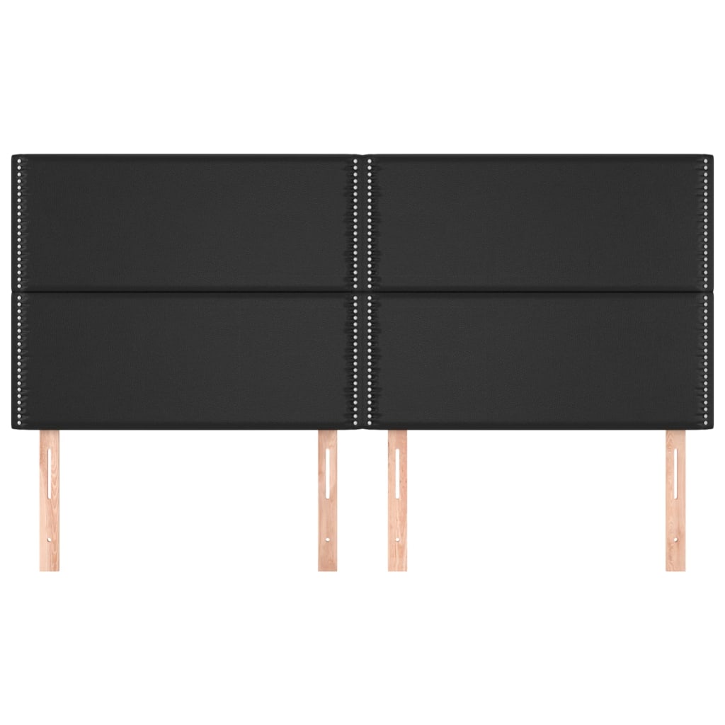 Cabeceira preta 200x5x118/128 cm couro sintético