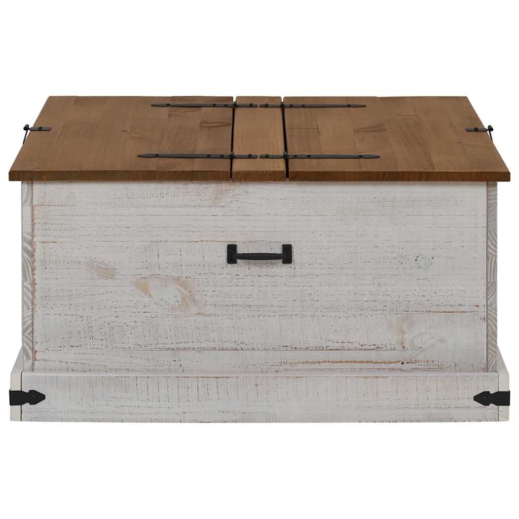 Caixa de arrumação halden 91x91x47 cm pinho maciço branco
