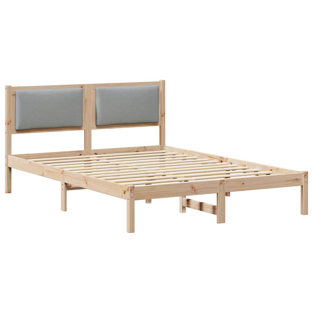 Estrutura da cama com cabeceira cinzento-claro 140 x 200 cm