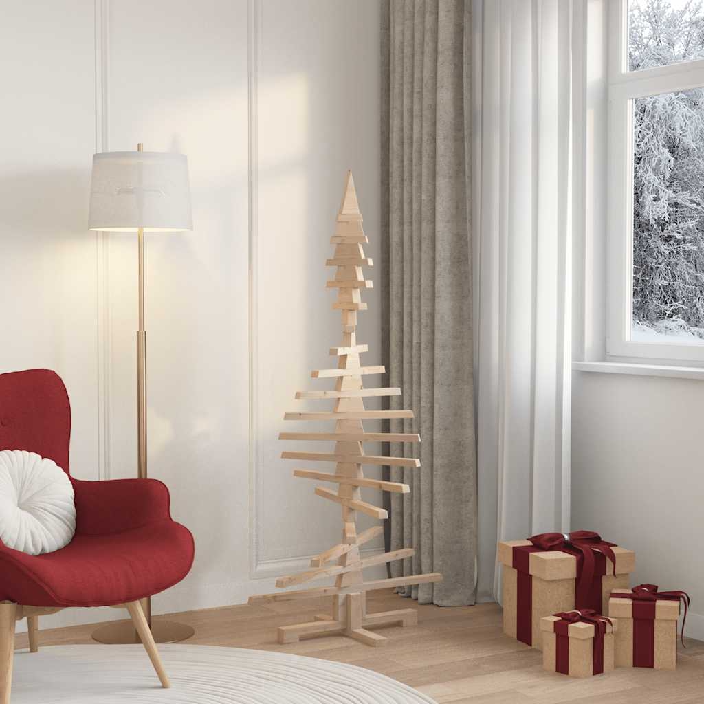 Árvore de natal de madeira para decoração 150 cm madeira maciça pinho