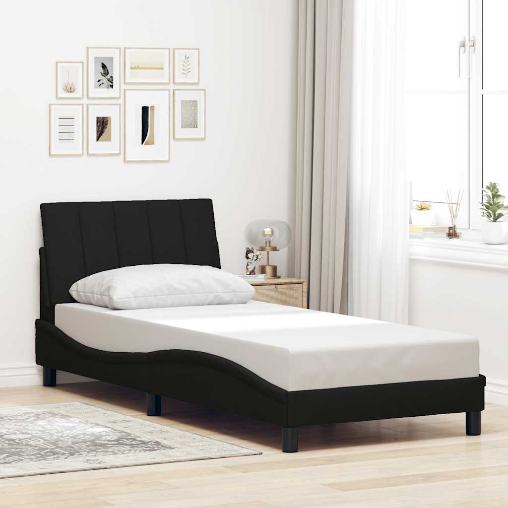 Estrutura de cama sem colchão hanko 80x200 cm tecido preto
