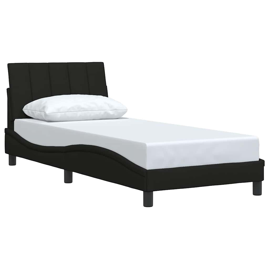 Estrutura de cama sem colchão hanko 80x200 cm tecido preto