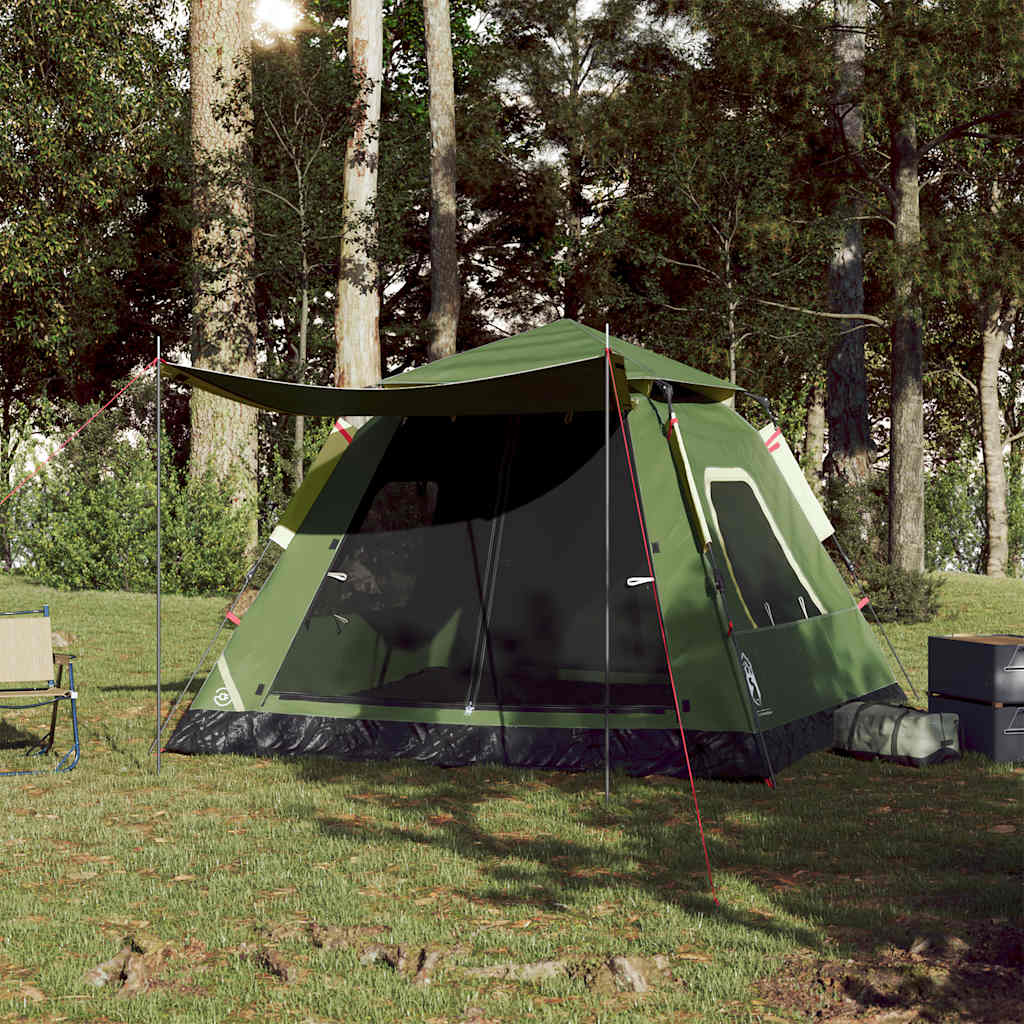 Tenda de campismo cúpula para 5 pessoas libertação rápida verde