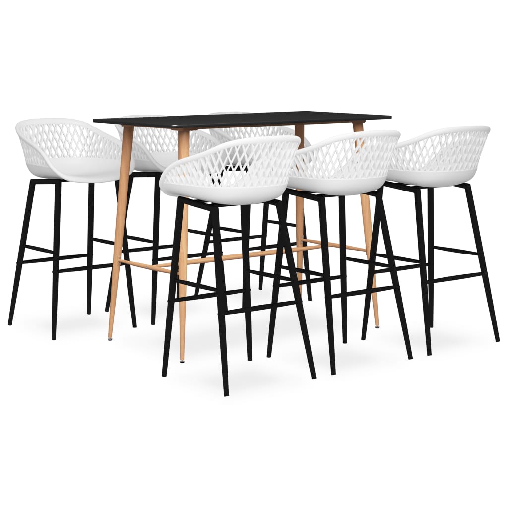 7 Pcs conjunto de bar preto e branco