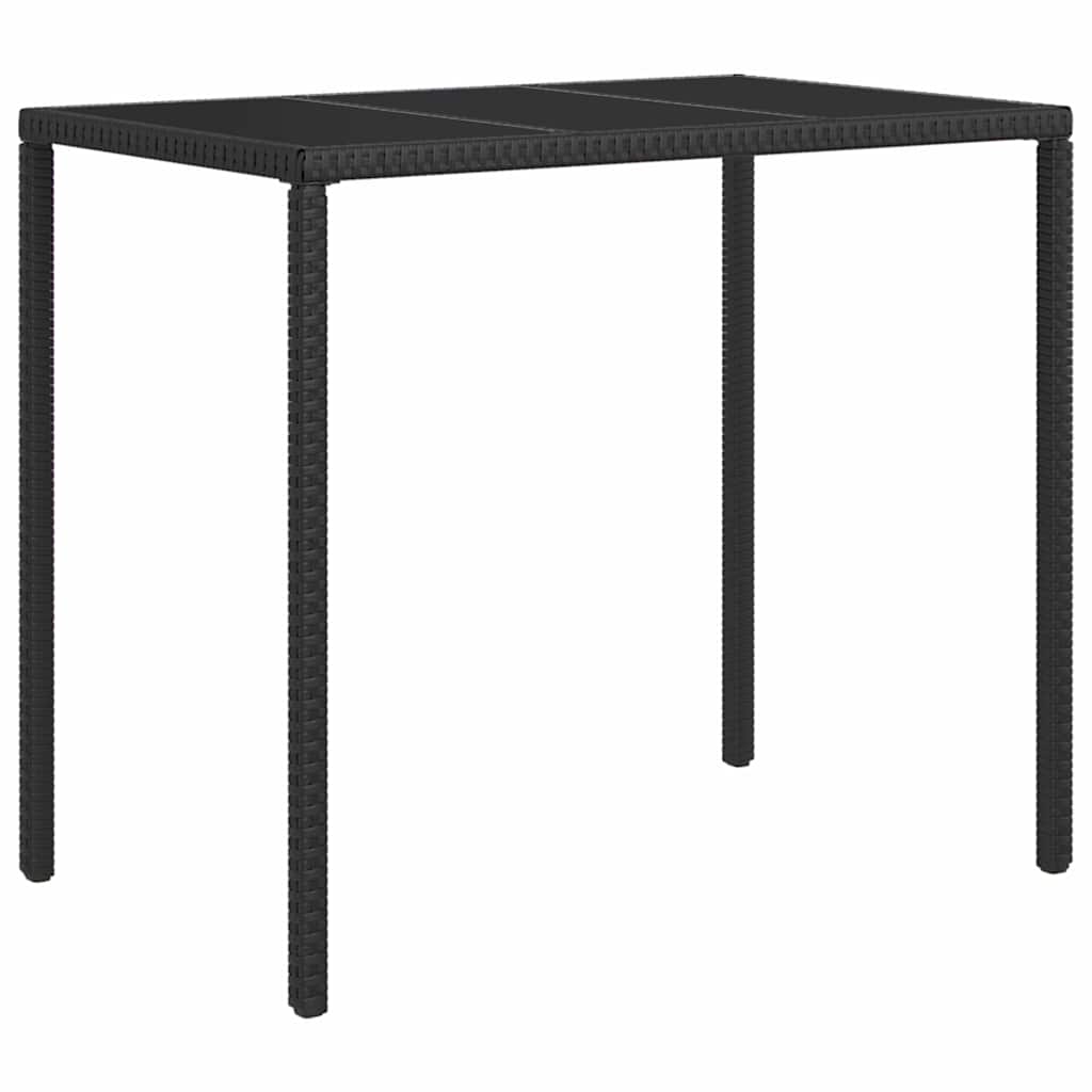 4 Pcs conjunto lounge de jardim c/ almofadões vime PE preto