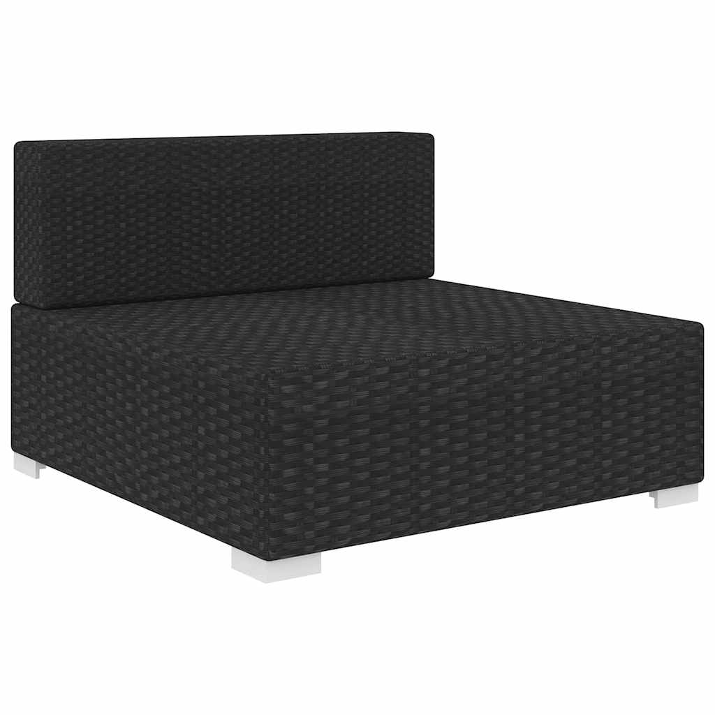 Assento de centro seccional c/ almofadões vime PE preto