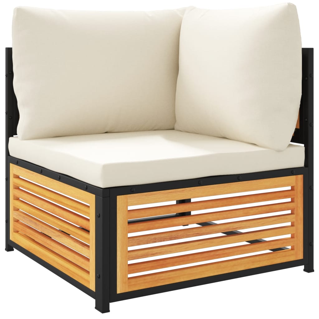 6 Pcs conjunto de sofás de jardim com almofadões acácia maciça