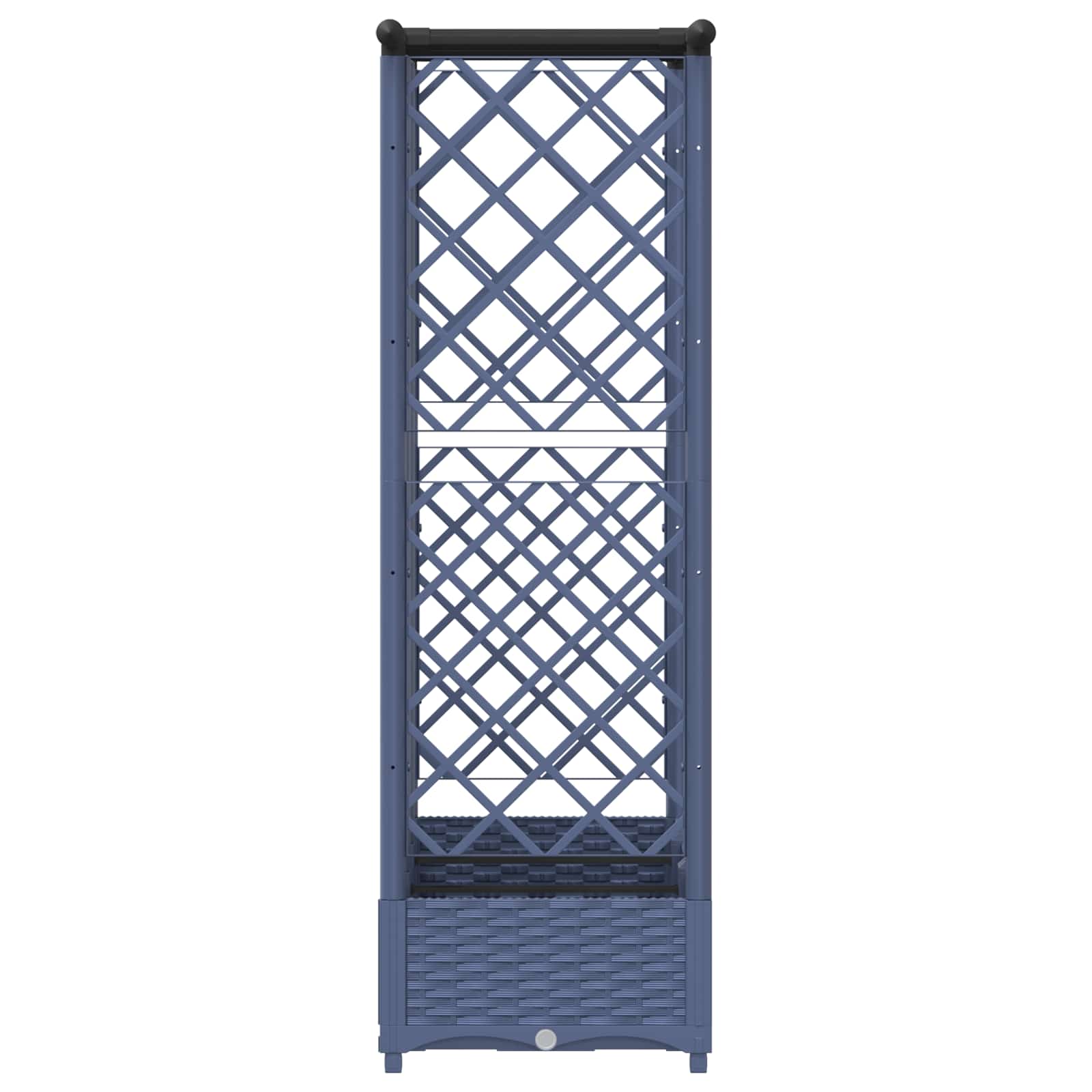 Cama elevada com treliça e telhado cinzento 164 x 40 x 121 cm