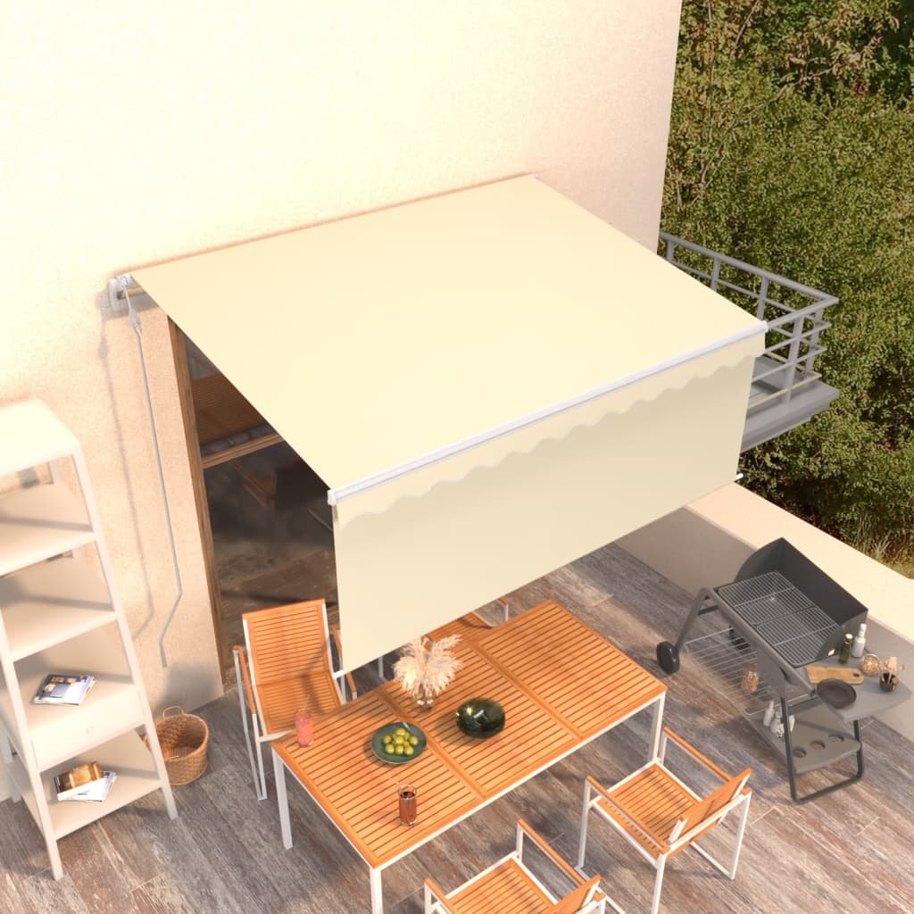 Toldo retrátil automático com estore 3,5x2,5 m cor creme