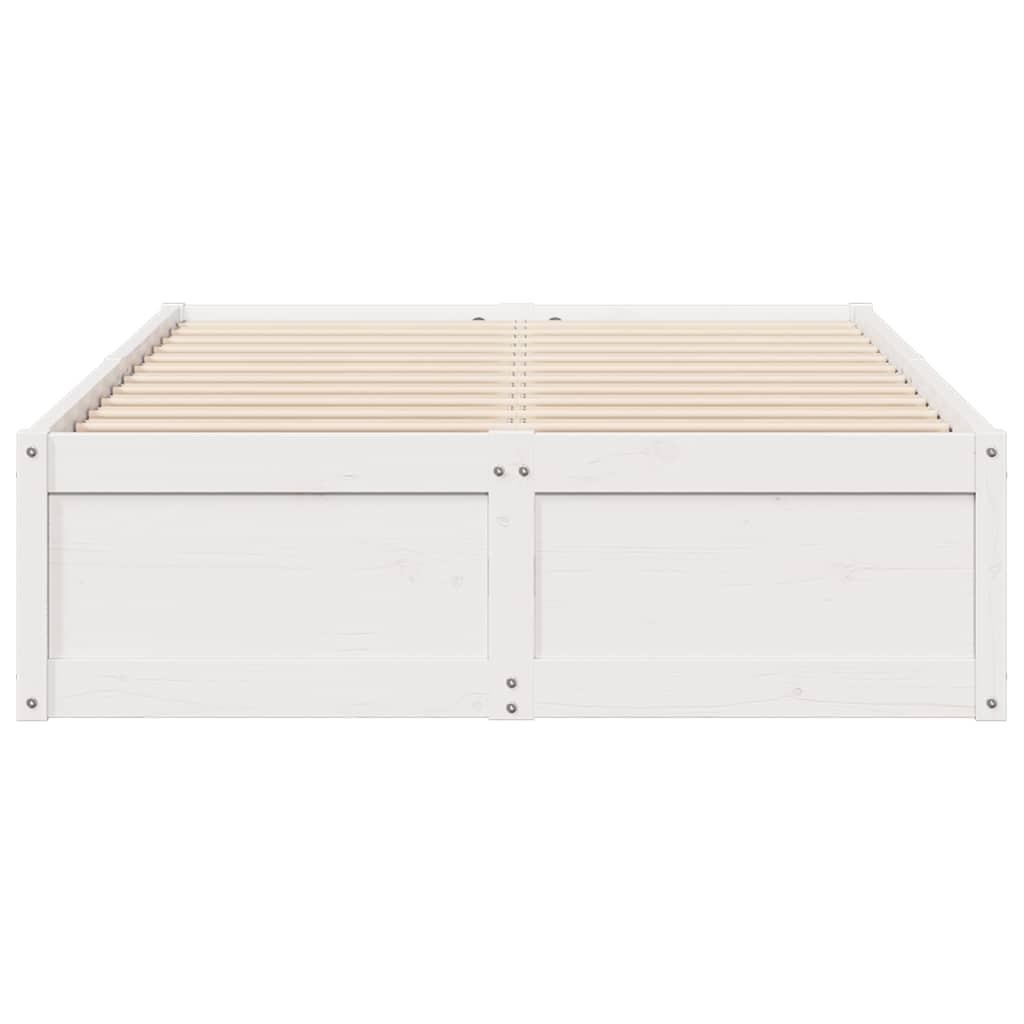 Cama sem colchão 135x190 cm madeira de pinho maciça branco