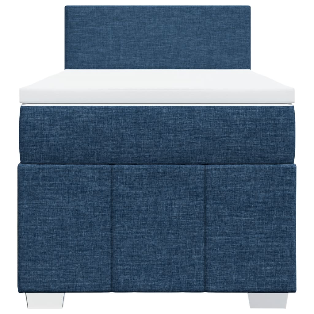 Cama com molas/colchão 100x200 cm tecido azul