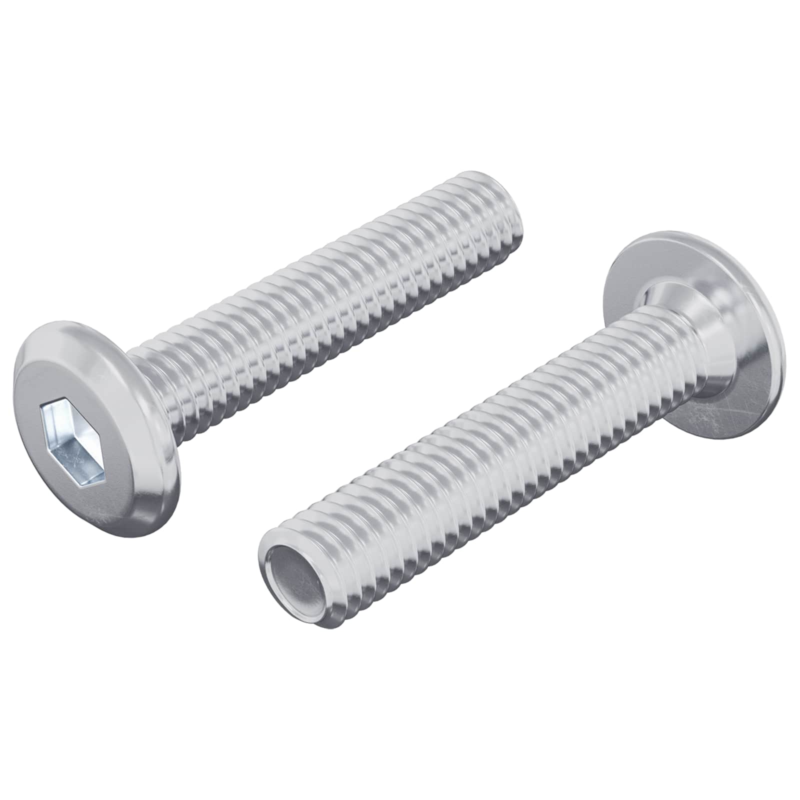 Parafuso de trava liso 2 unid. prateado m6 x 30 mm aço