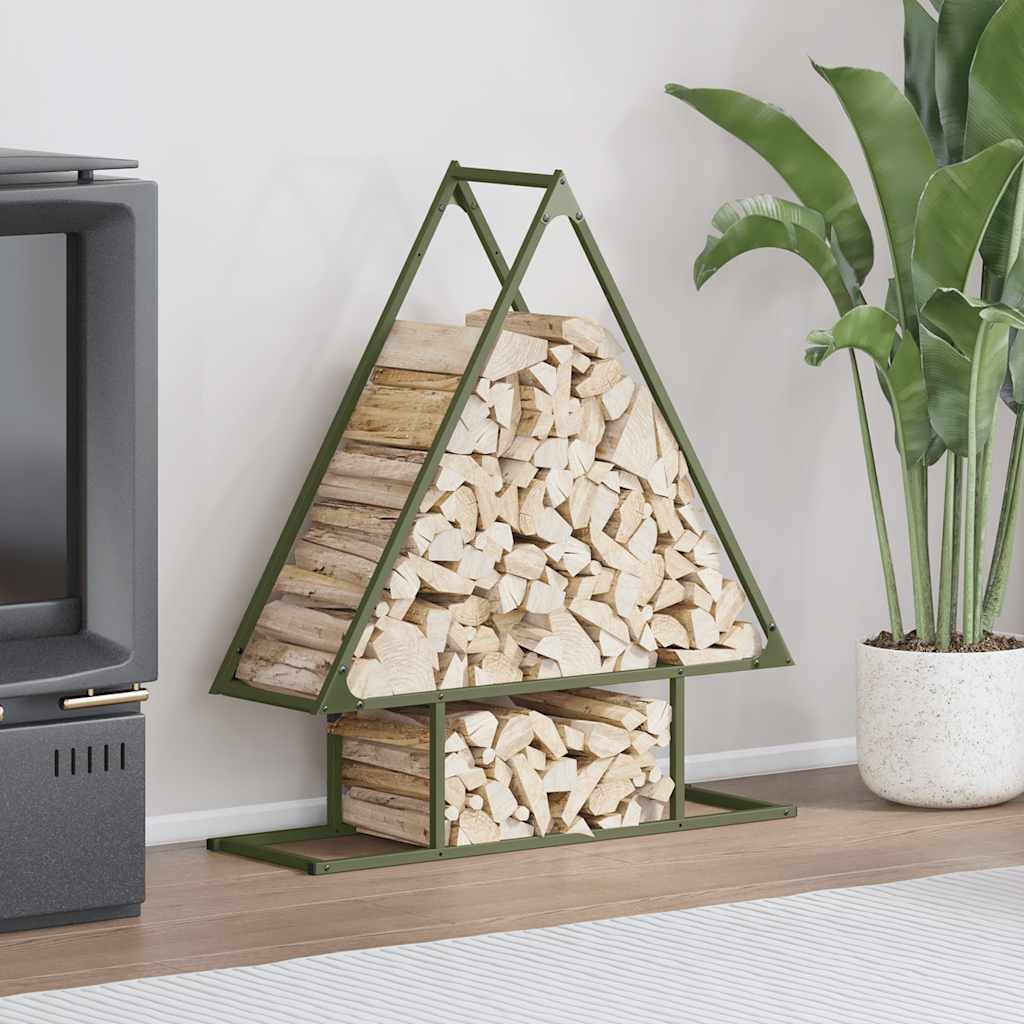 Suporte para lenha aço laminado a frio verde azeitona