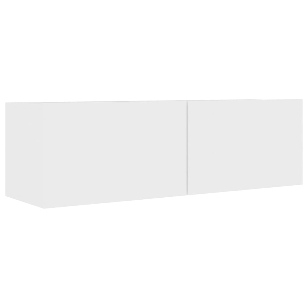 7 Pcs conjunto de móveis de TV contraplacado branco