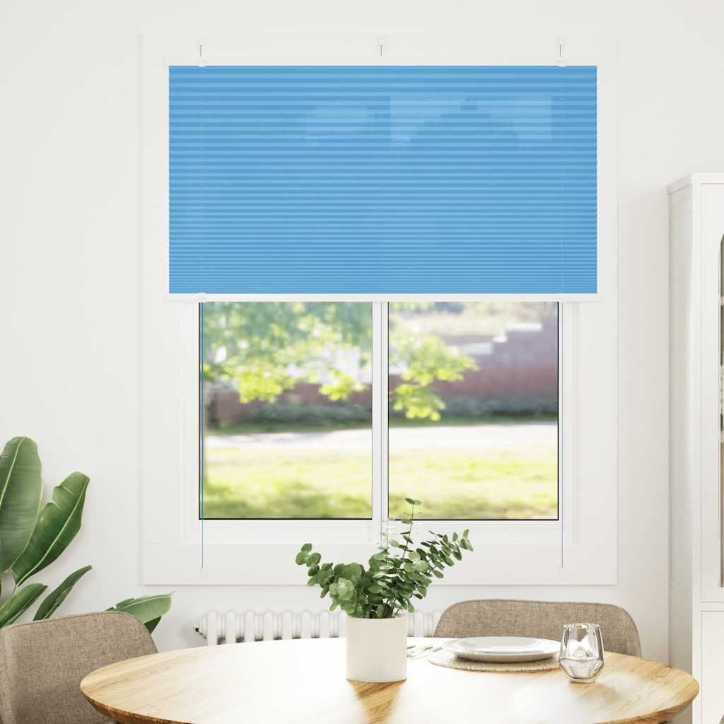 Azul plissada cega 105x150 cm largura tecido 104,4cm poliéster