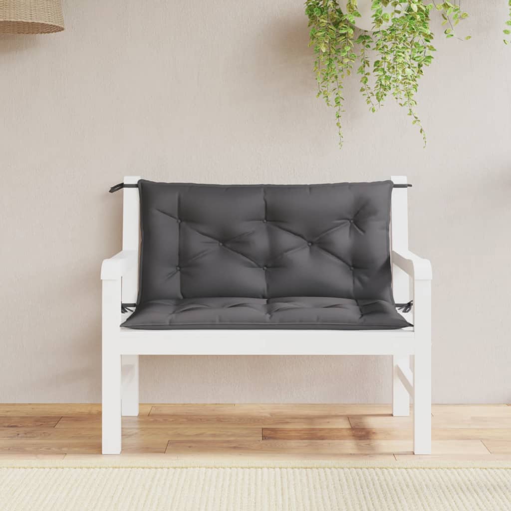 Almofadões banco jardim 2pcs 100x50x7cm tecido oxford antracite