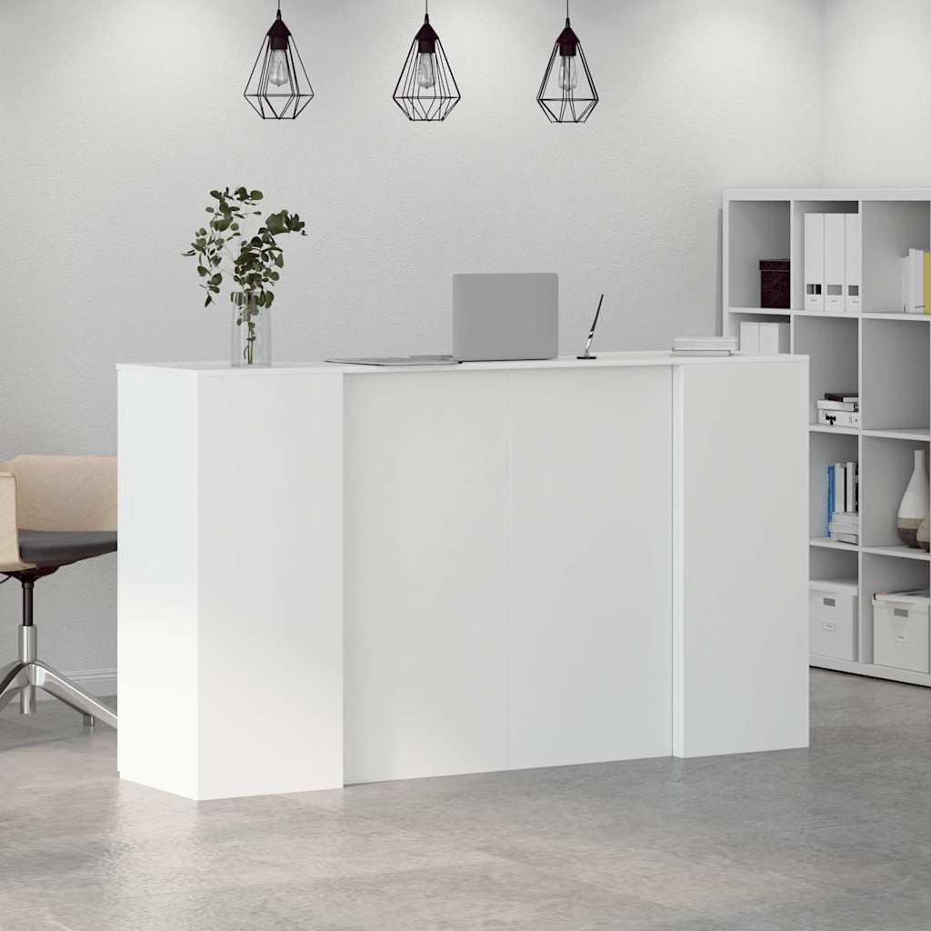 Balcão de recepção branco 180x50x103,5 cm madeira projetada