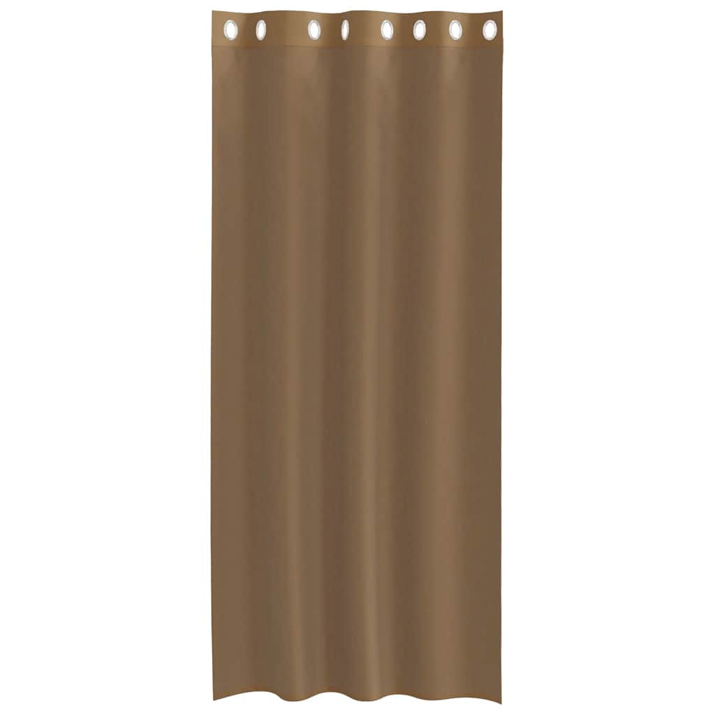 Cortinas de voile com ilhós 2 pcs castanho-claro