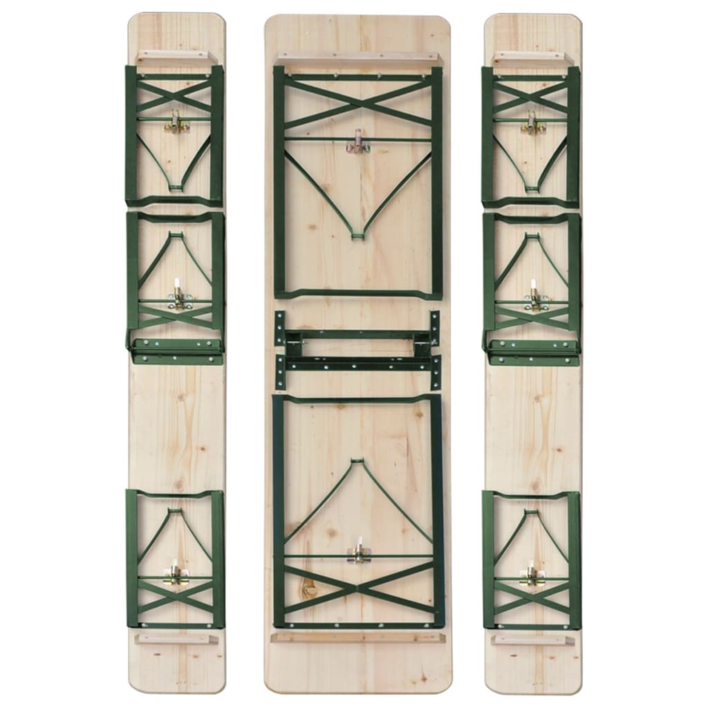 Mesa de cerveja dobrável c/ 2 bancos 220 cm madeira de abeto