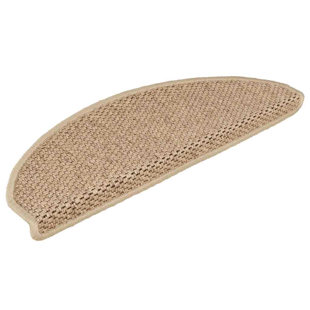 Tapetes escada adesivos aspeto sisal 30pcs 65x21x4cm cor areia