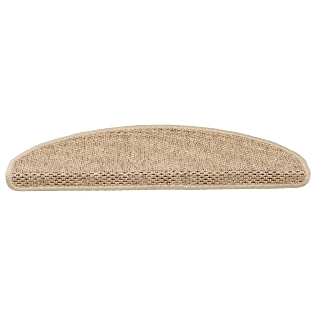 Tapetes escada adesivos aspeto sisal 30pcs 65x21x4cm cor areia
