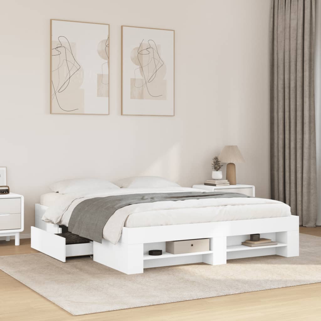 Estrutura de cama sem colchão 160x200 cm branco