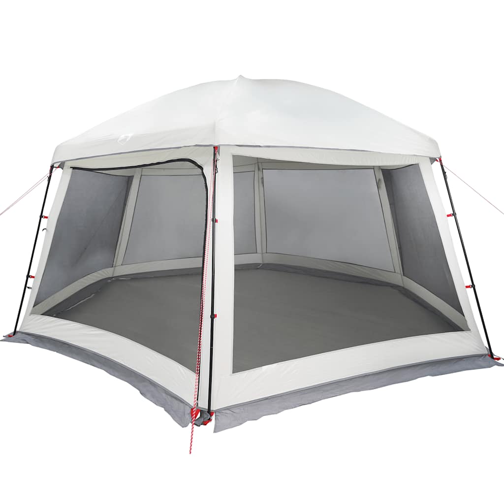 Tenda para piscina c/ mosca amovível e paredes de rede cinzento