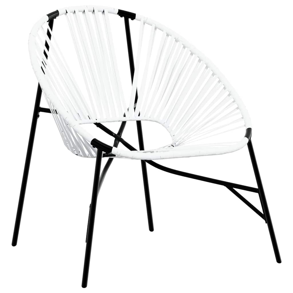 Cadeiras de jardim 3 pcs vime preto e branco