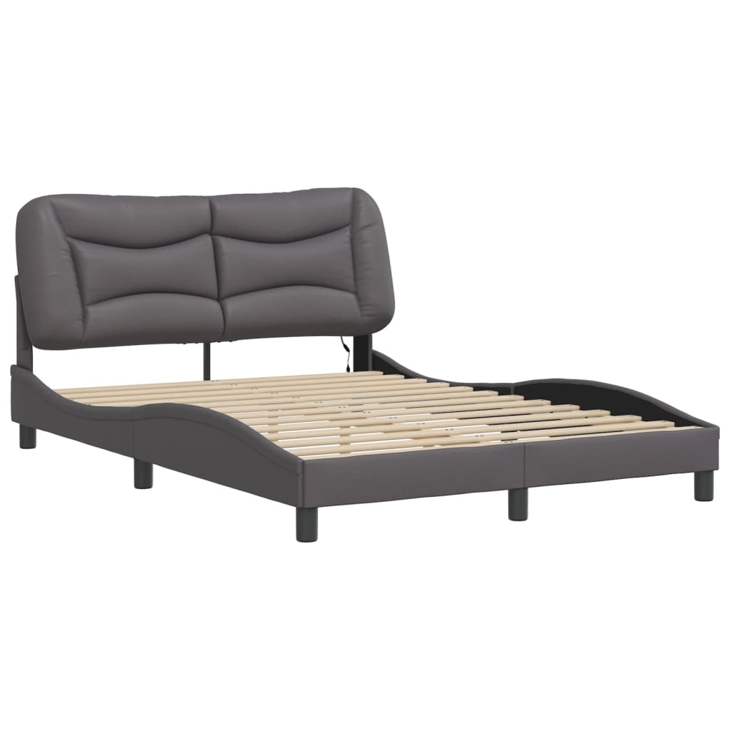 Estrutura de cama com LED sem colchão hvar 140x200cm cinza