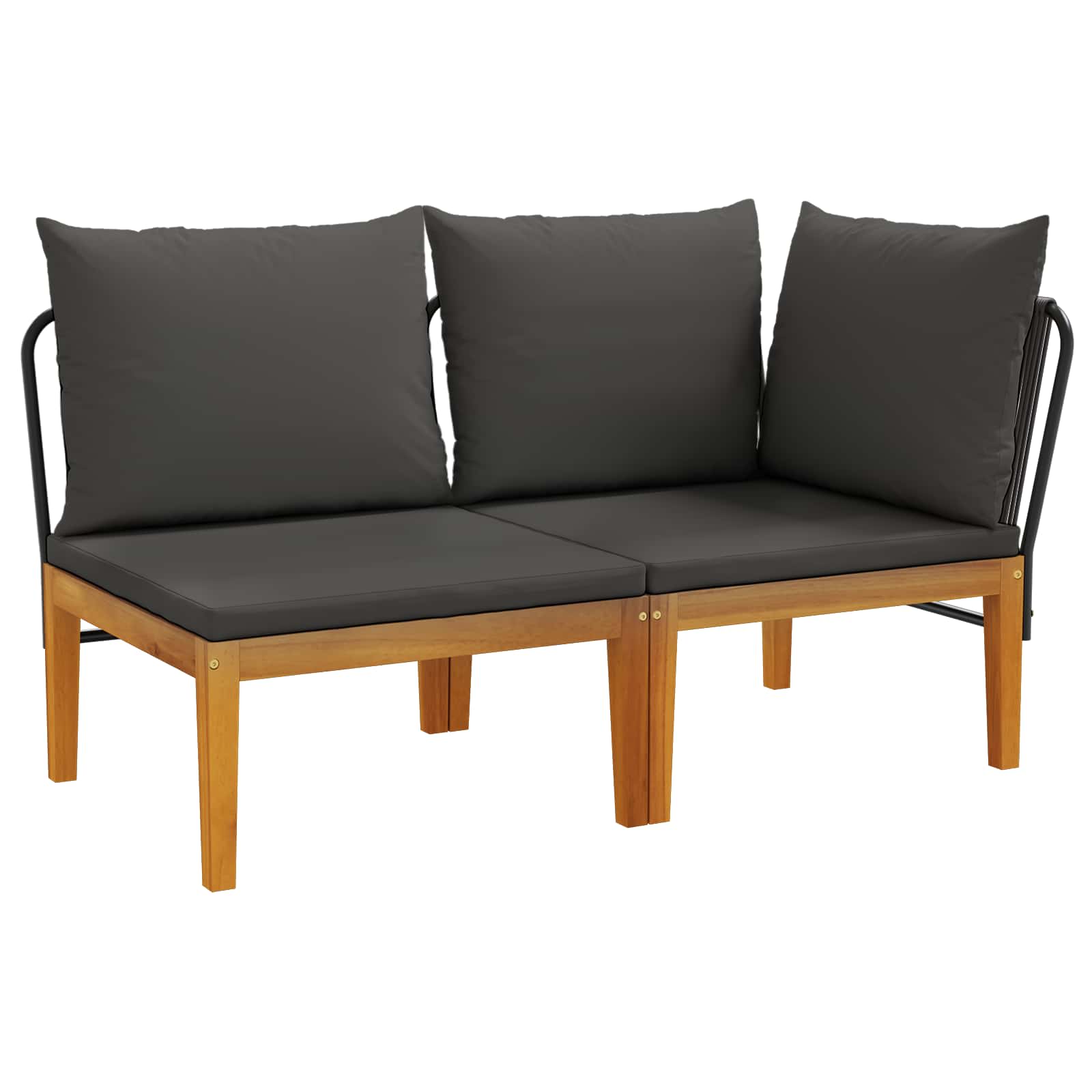 2 Unid. conjunto de lounge de jardim com almofadas natural