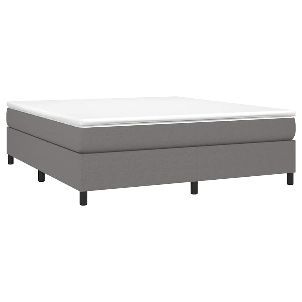 Estrutura de cama com molas 180x200 cm tecido cinzento-escuro