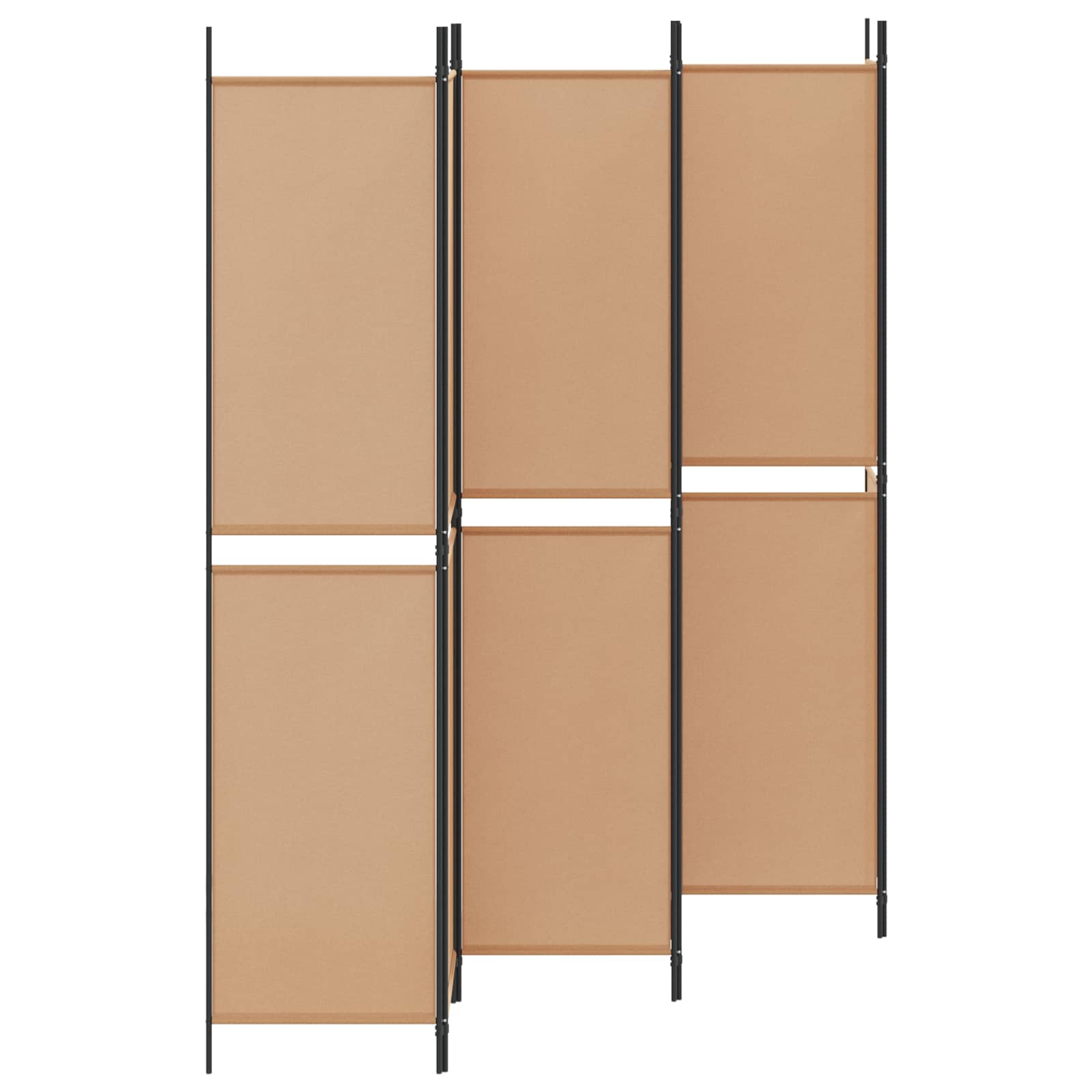 Divisória de quarto de 6 painéis bege 300 x 220 cm tecido