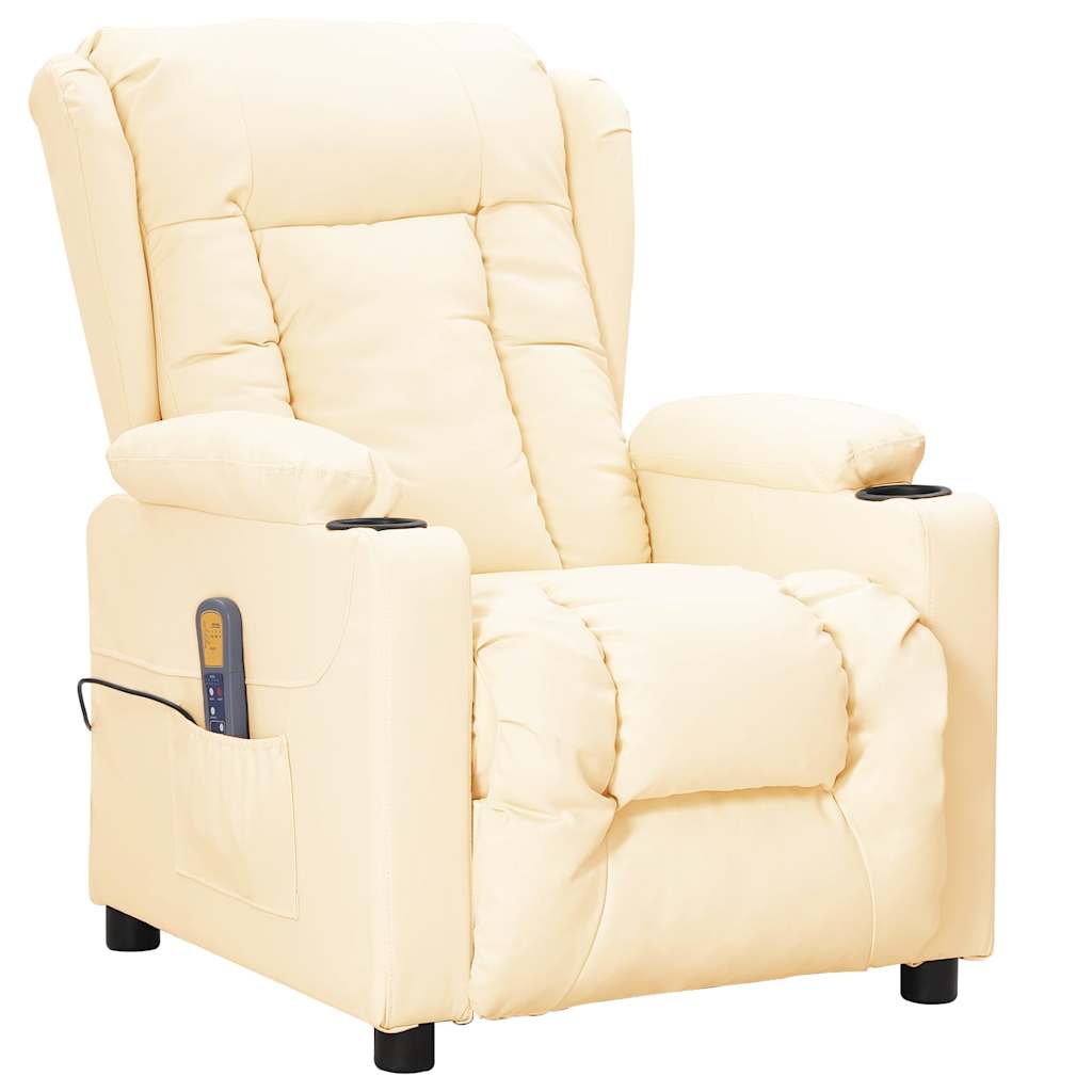 Cadeira de massagens couro artificial cor creme