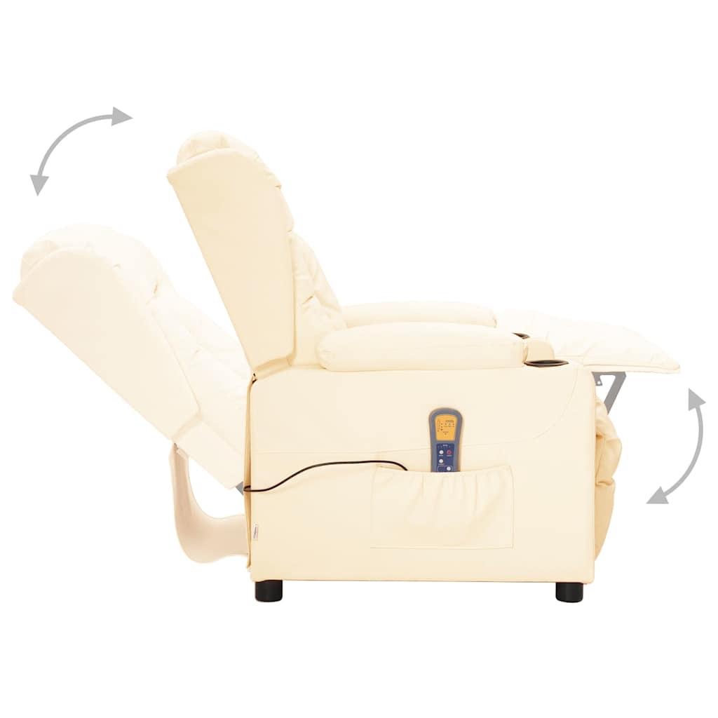 Cadeira de massagens couro artificial cor creme