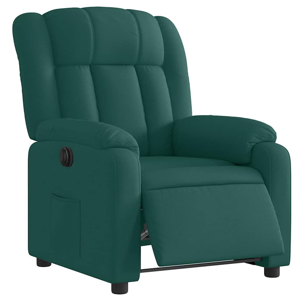 Poltrona elétrica reclinável tecido verde-escuro