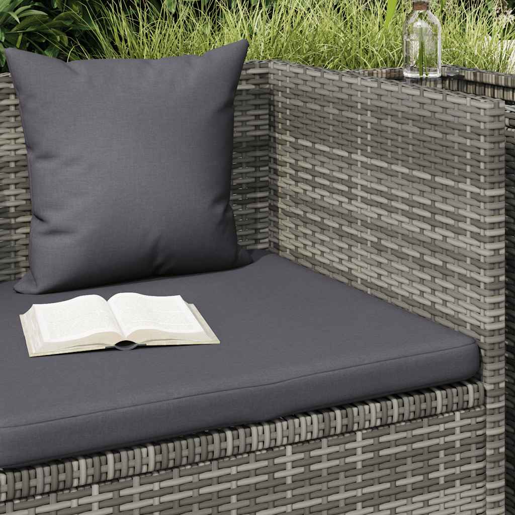 Espreguiçadeira de jardim 200x60 cm vime PE cinzento