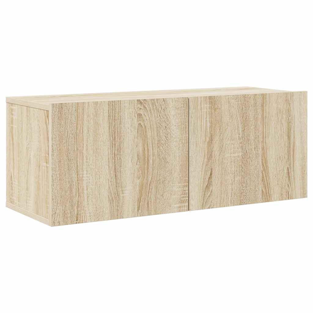 8Pcs conjunto de móveis de TV derivados madeira carvalho sonoma