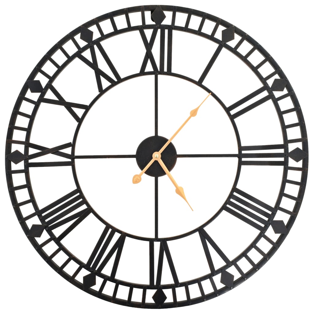 Relógio de parede vintage c/ movimento quartzo metal 60 cm xxl