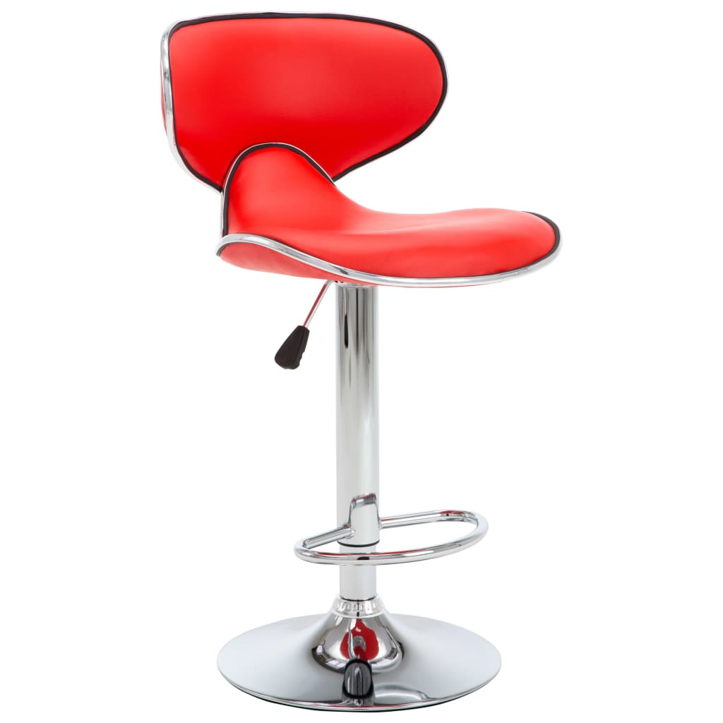 Bancos de bar 2 pcs couro artificial vermelho