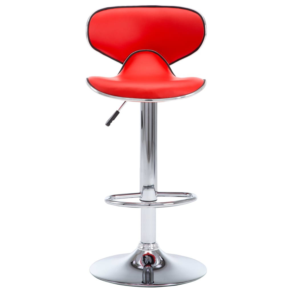 Bancos de bar 2 pcs couro artificial vermelho