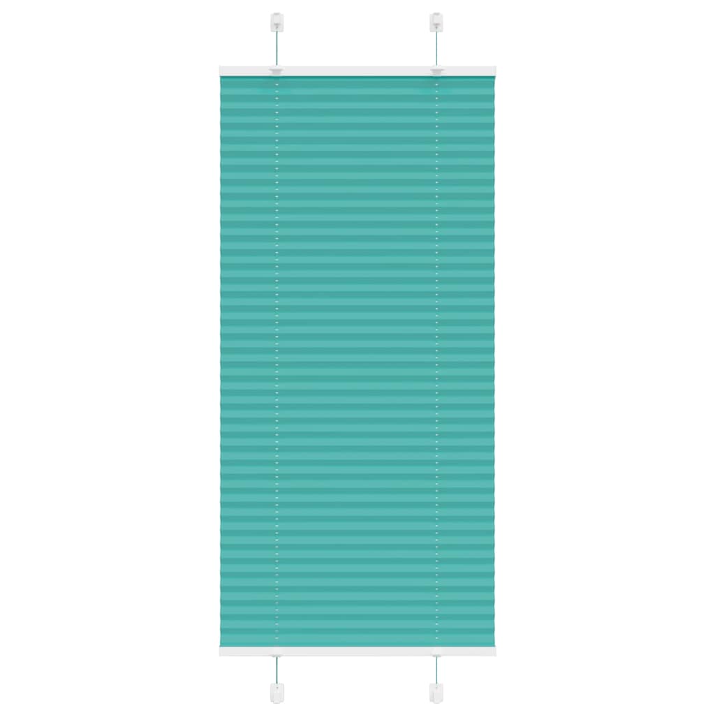 Gasolina verde plissada cega 65x100 cm largura tecido 64,4 cm