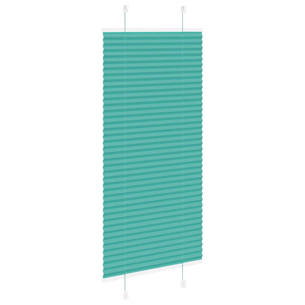 Gasolina verde plissada cega 65x100 cm largura tecido 64,4 cm