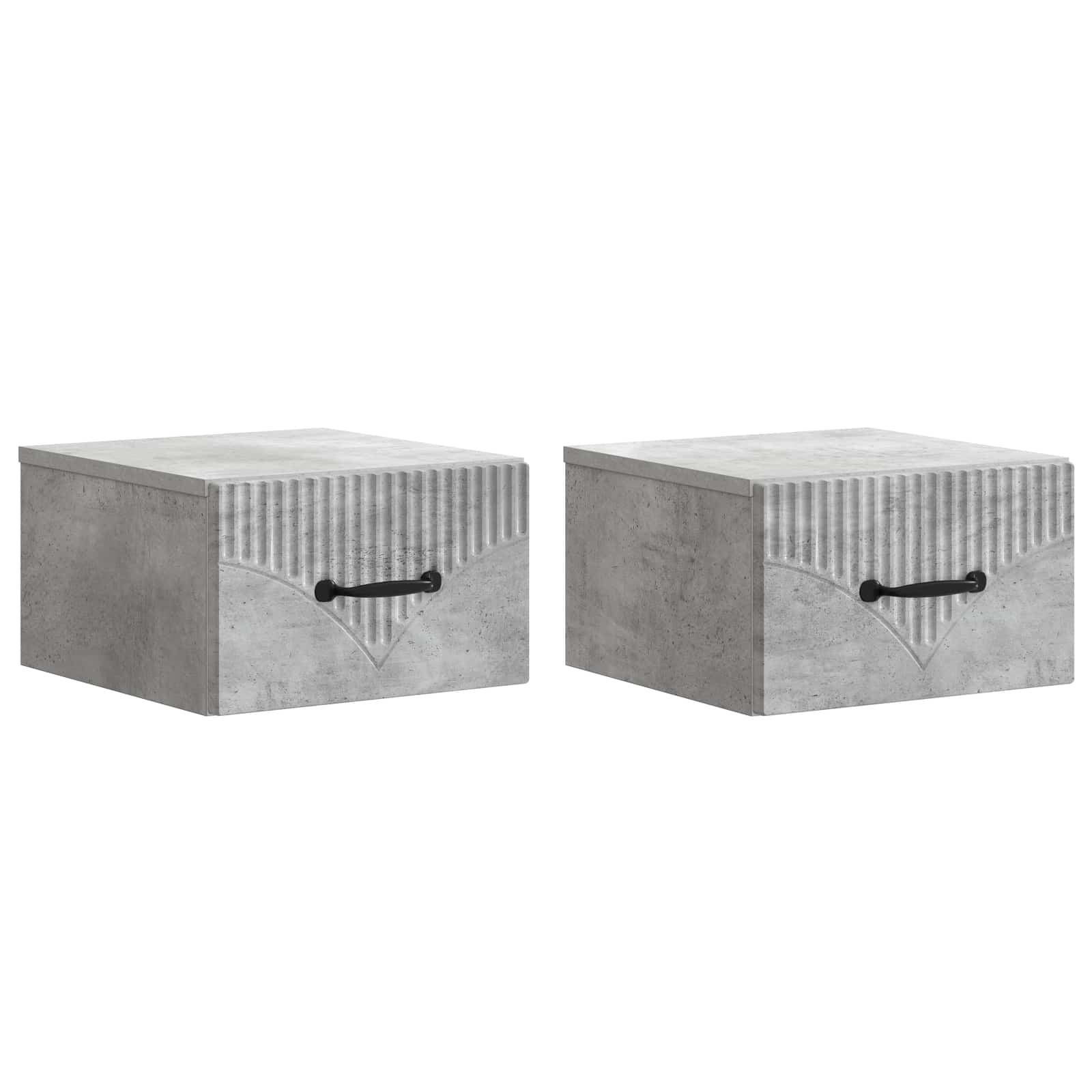 Gabinete de canto montado na parede 2 unid. cinzento cimento